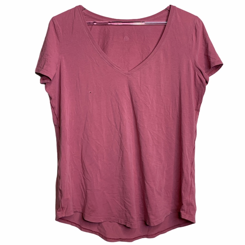 Lululemon Love Tee V-Neck Moss Rose Top